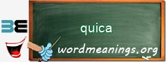 WordMeaning blackboard for quica